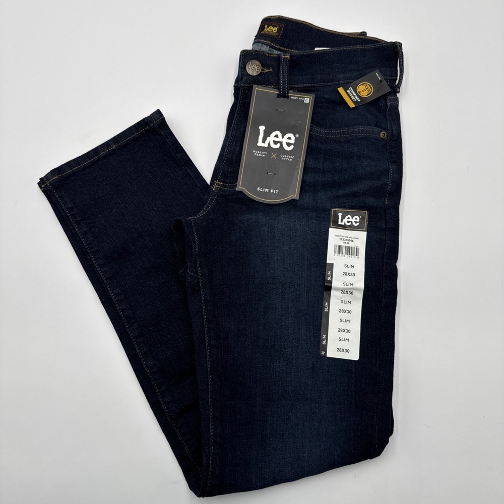 Lee Slim Fit Dark Wash Classic Style New With Tags Men's Size 28X30 Comfort